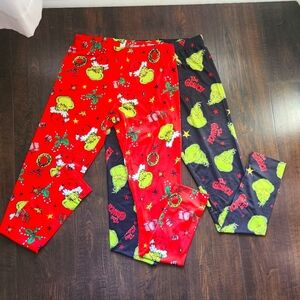 Dr Seuss The Grinch Girls Leggings Christmas
